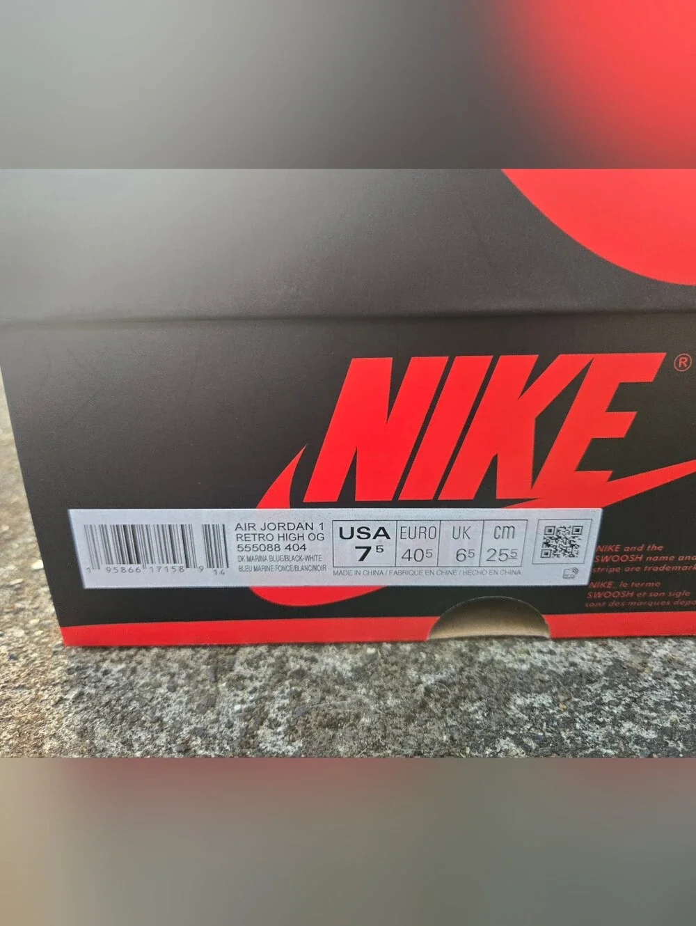 Nike Jordan 1 Retro High OG Dark Marina Blue | Original Box | Men 7.5 & Women 9